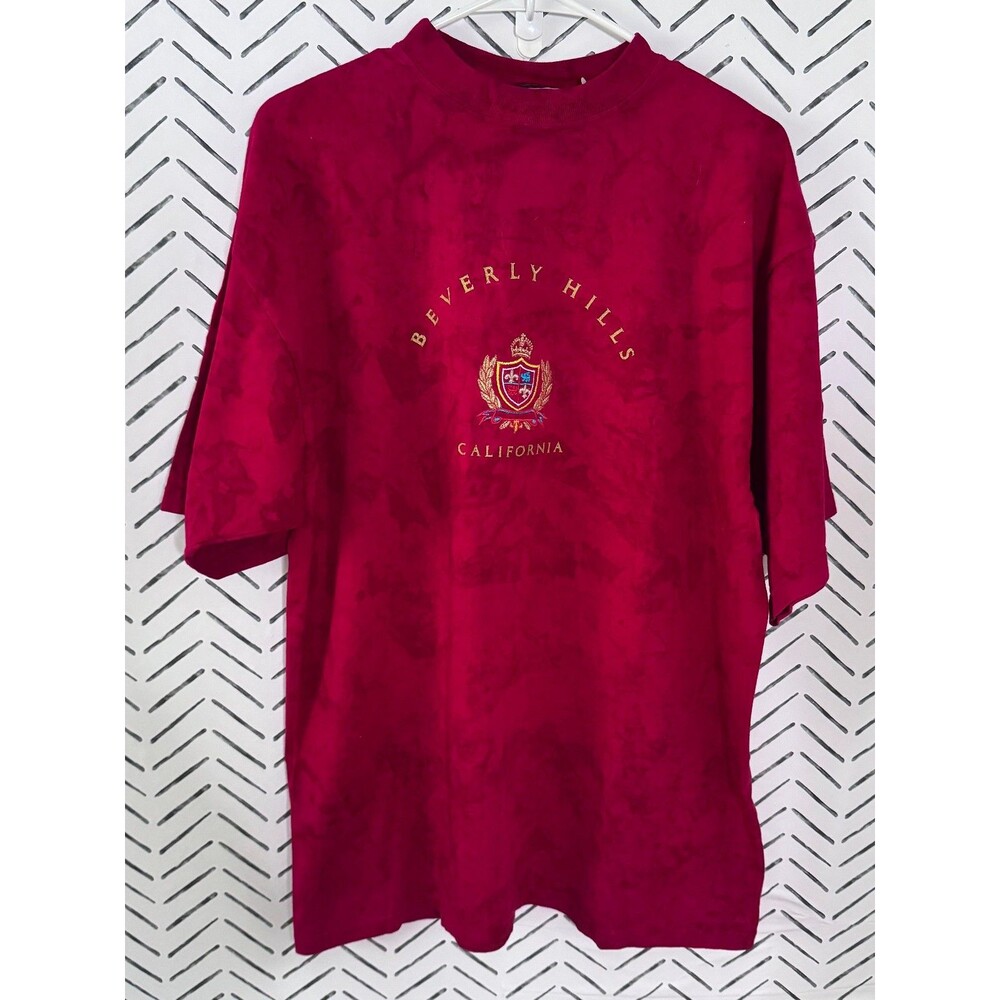Nwt Vintage 90s Double B Santa Fe Red tie-dye Beverly‎ Hills California T-shirt